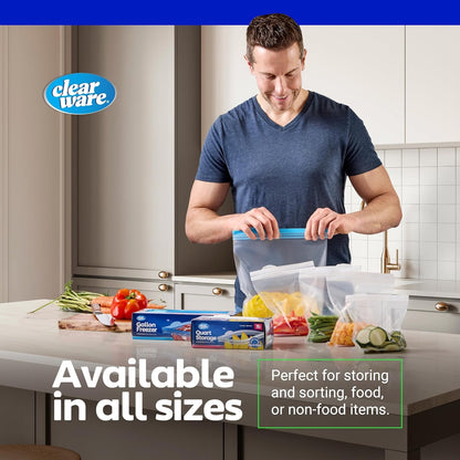 Gallon Freezer Bags, Double Zipper Seal - 100 Count, Thick Resealable Plastic Storage Bags - Reusable Gallon Storage Bags for Food Storage, Meat, Vegetables, Fruit, BPA Free - 2 Boxes8
