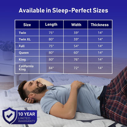 Cooling Gel Memory Foam Hybrid Mattress, 14 Inch Queen, Medium Firm9