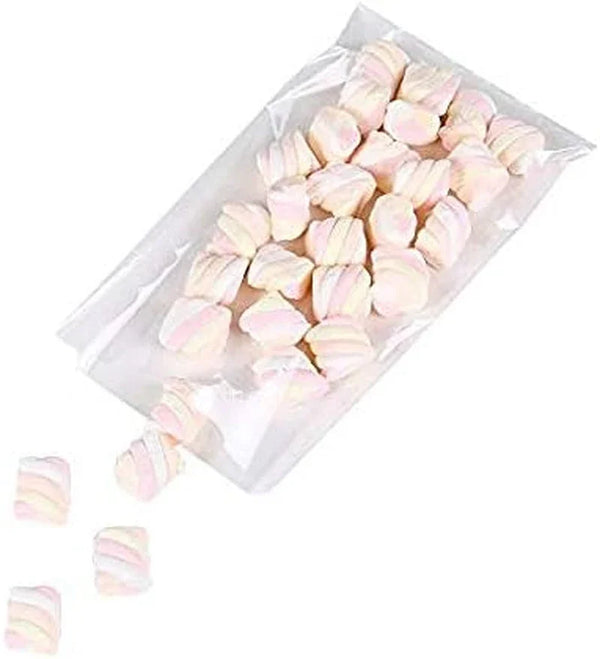 100 Pcs 10 in X 6 in Clear Flat Cello Cellophane Treat Bags Good for Bakery, Cookies, Candies,Dessert(By Brandon)1.4Mil.Give Metallic Twist Ties!4