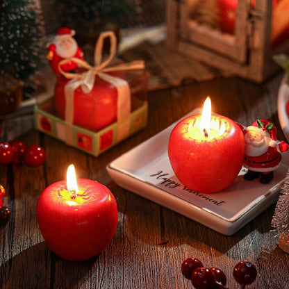 12Pcs Rosh Hashanah Apple Candle Jewish New Year,Red3