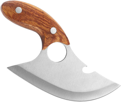 1Pc Stainless Steel Meat Cutter Wooden Handle Chef Cutter for Home Kitchen and Comfortable Grip for Meat and Bone Cutting1