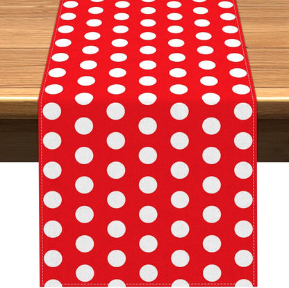 Red Polka Dot Table Runner Mouse Themed Birthday Party Decoration Kids Baby Shower Dining Room Home Kitchen Island Decor (Red, 13" X 72")1