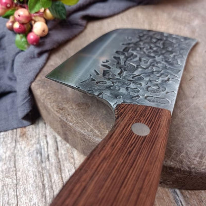 Meat Cleaver,Cleaver Knife 6.7 Inch Forged Butcher Knife Slaughter Cleaver Kitchen Slicing Carving Knives Sharp Vegetable Meat Cutting with Wood Handle3