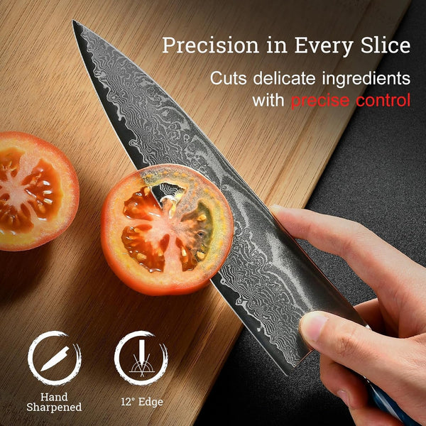Japanese Chef Knife, 8 Inch Damascus Kitchen Knife with VG10 Steel, Ultra Sharp Professional Cooking Knives with Resin Wood Handle, Gift Box for Home & Restaurant6