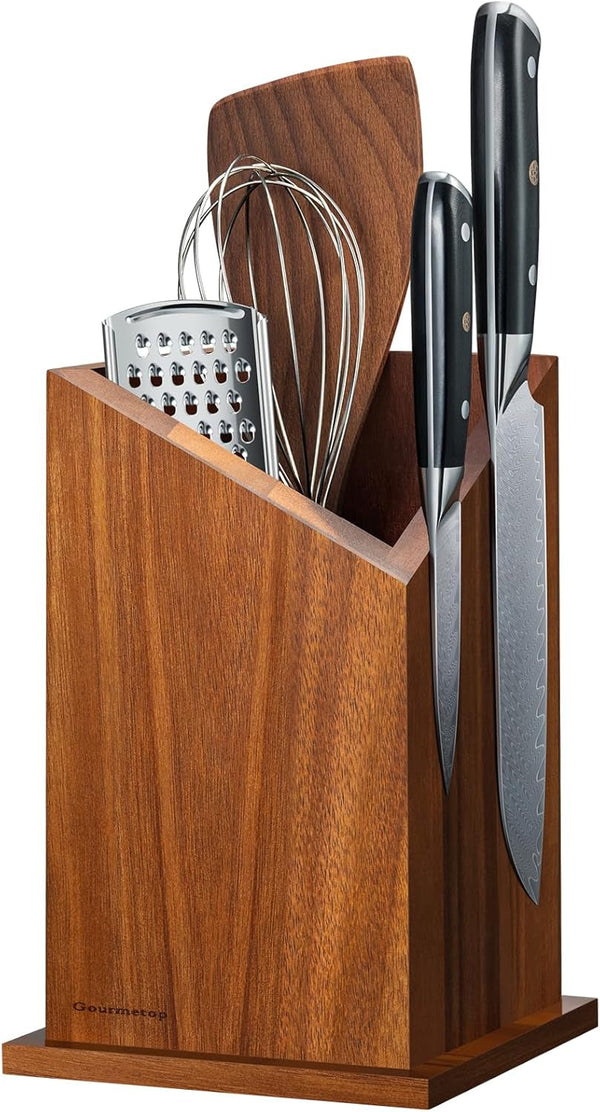 Magnetic Knife Holder, Double-Sided Acacia Wood Knife Block1