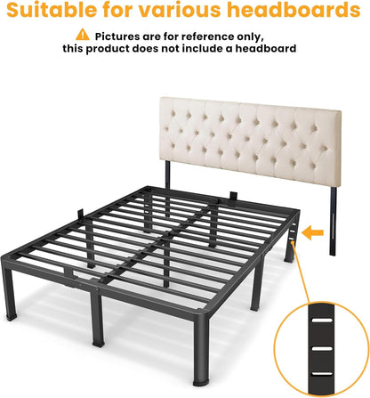 14 Inch King Metal Bed Frame with Rounded Leg, Mattress Stopper6