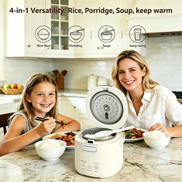 Mini Rice Cooker 2 Cups Uncooked – Compact Small Rice Cooker | with Delay Timer, Non-Stick & Keep Warm for Dorm, Office & On-The-Go2