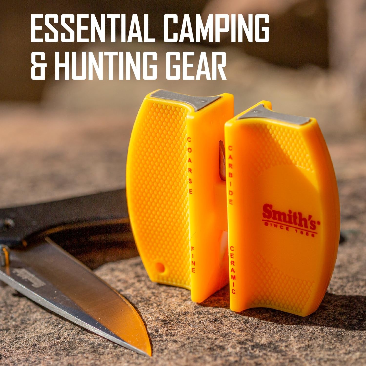 ccks-2-step-knife-sharpener-yellow-2-step-preset-coarse-fine-slots-outdoor-handheld-knife-sharpener-fishing-hunting-fillet-pocket-knives-compact-plastic-portable-keychain-tool