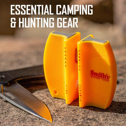 CCKS 2-Step Knife Sharpener - Yellow - 2-Step Preset Coarse & Fine Slots - Outdoor Handheld Knife Sharpener - Fishing, Hunting, Fillet, Pocket Knives - Compact Plastic Portable Keychain Tool6