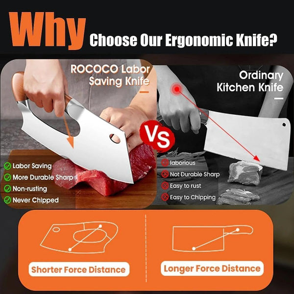 Effort Saving Meat Cleaver - Bronze Easy Handle Chef Knife3