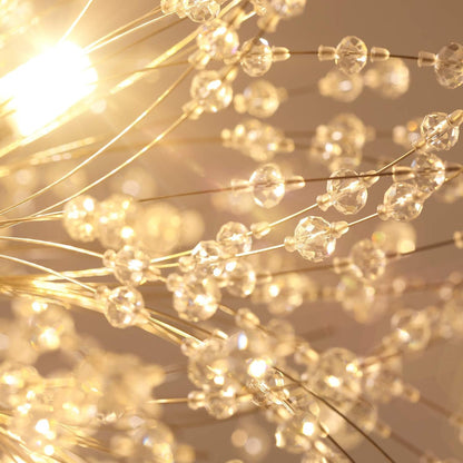 19.9" Gold Modern Crystal Chandeliers Firework, Bubble Chandelier Lighting for Bathroom Dining Room Bedroom Kitchen Island Living Room Light Fixture, 9-Light Gold Hanging round Chandalier9