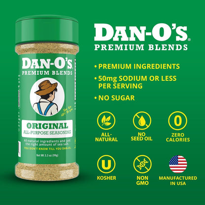 Dan-O’S Seasoning Variety Pack – 8 Bottle Set (Extra-Small Bottles) – Original, Spicy, Chipotle, Crunchy, Cheesoning, Preem-O, Sea-Soning & Tac-O – All Purpose, Sugar Free, Zero Calorie Spice Set2