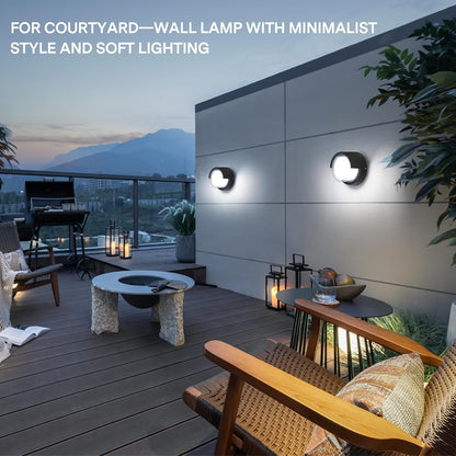 Modern round Waterproof Outdoor Wall-Mount Light4