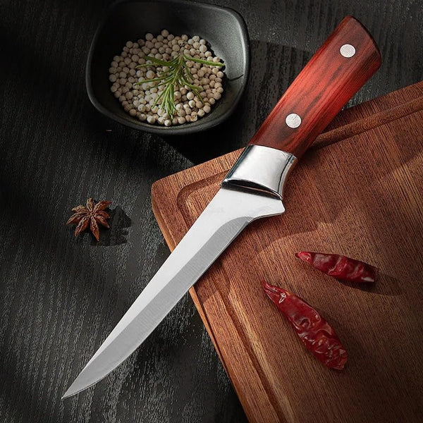 Meat Cleaver,Cleaver Knife 6 Inch Boning Knife Stainless Steel Cleaver Meat Fruit Paring Knife ABS Handle Fishing Cutting Cooking Knives with Cover, LAMAJIGA58446