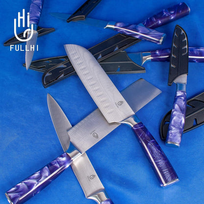 Knife Set, 14Pcs Japanese Knives Set, Multiple Colour Premium German Stainless Steel Chef Knife Set7