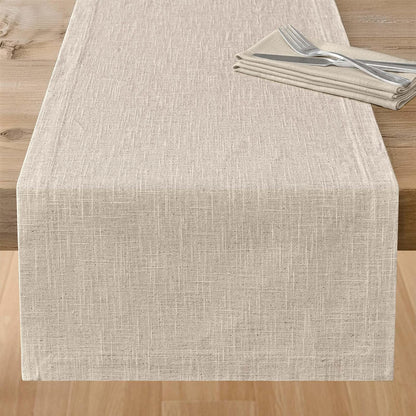 100% Natural Cotton Linen Table Runner, 14X72In Natural Linen1