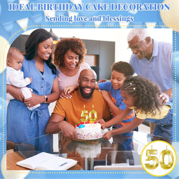 50Th Birthday Decorations for Women and Men, Gold Number 50 Candle6