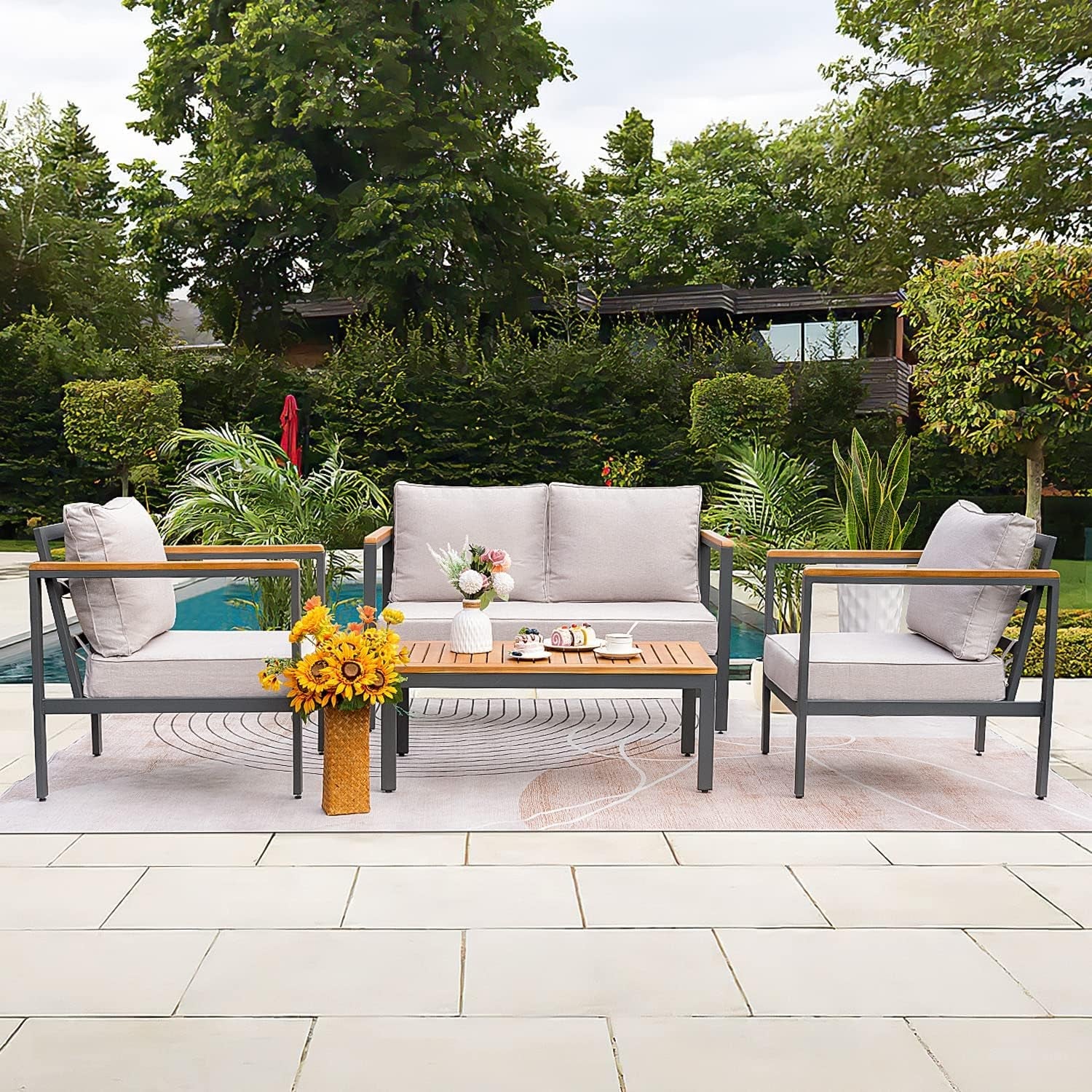 4-piece-furniture-patio-lounge-conversation-set-solid-wood-armrest-table-top-anti-drop-thick-waterproof-cushion-light-gray