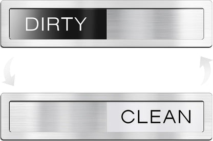 Dishwasher Clean Dirty Sign, Clean Dirty Magnet for Dishwasher - Strong Holding, Non-Scratch, Easy to Read & Slide （7.08″ X 1.57″）1