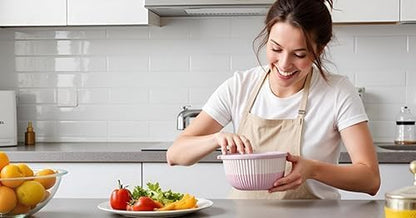 Plastic Mixing Bowls with Lids, 8-Piece Airtight Leak-Proof Nesting Bpa-Free Prep Bowl Set for Kitchen & Food Storage, 500Ml, 1300Ml, 2600Ml & 4200Ml, Microwave & Dishwasher Safe (Pink)7