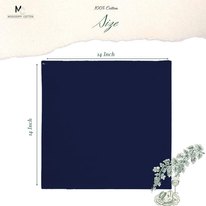 Dinner Napkins Set of 24 Pieces 14 X 14 Inch Table Linens Made from Satin Cotton Fabric Napkins for Kitchen Table, Restaurant, Holidays, Navy Blue Solid2