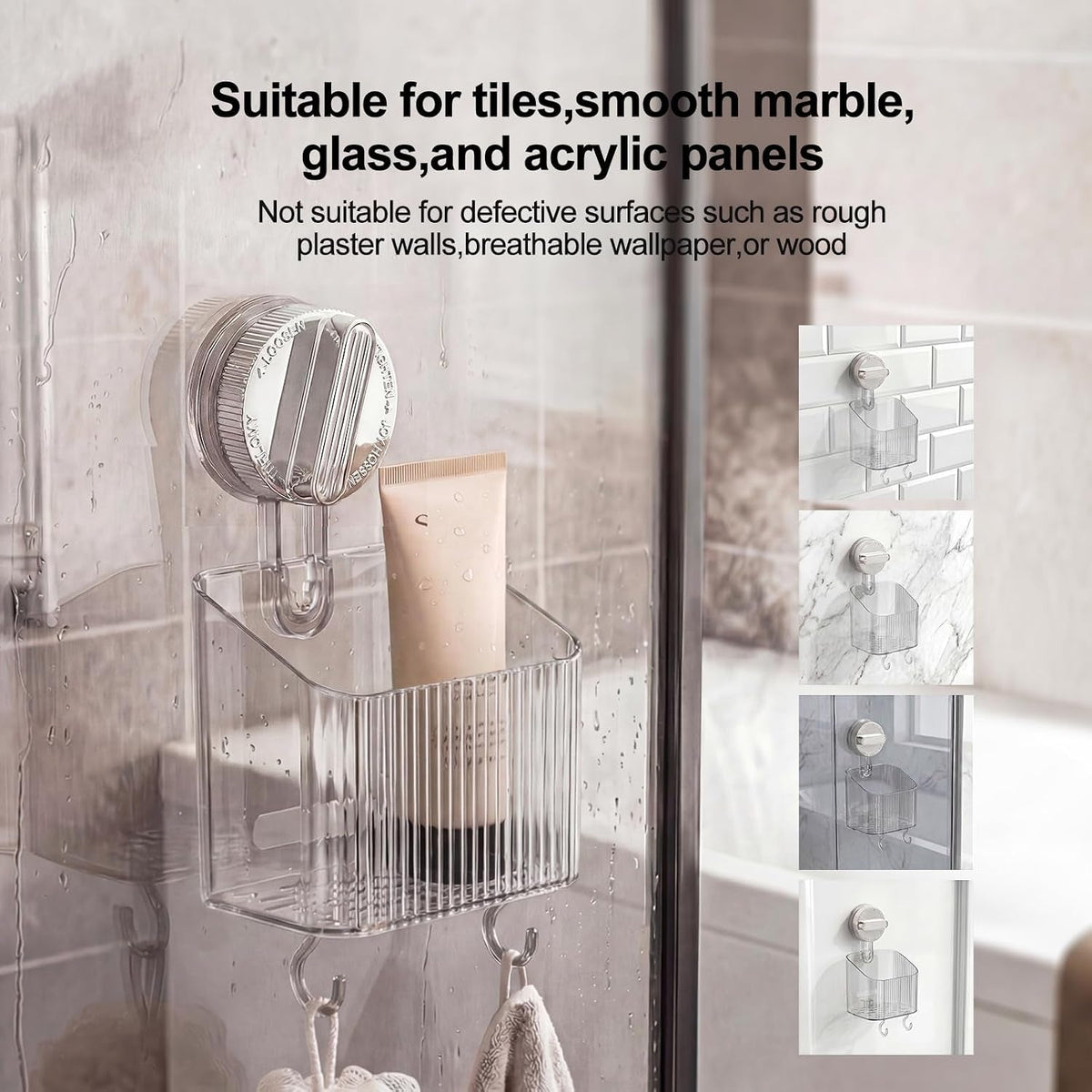 shower-caddy-suction-cup-shelf-organizer-with-hooks-removable-clear-shower-organizer-wall-storage-rack