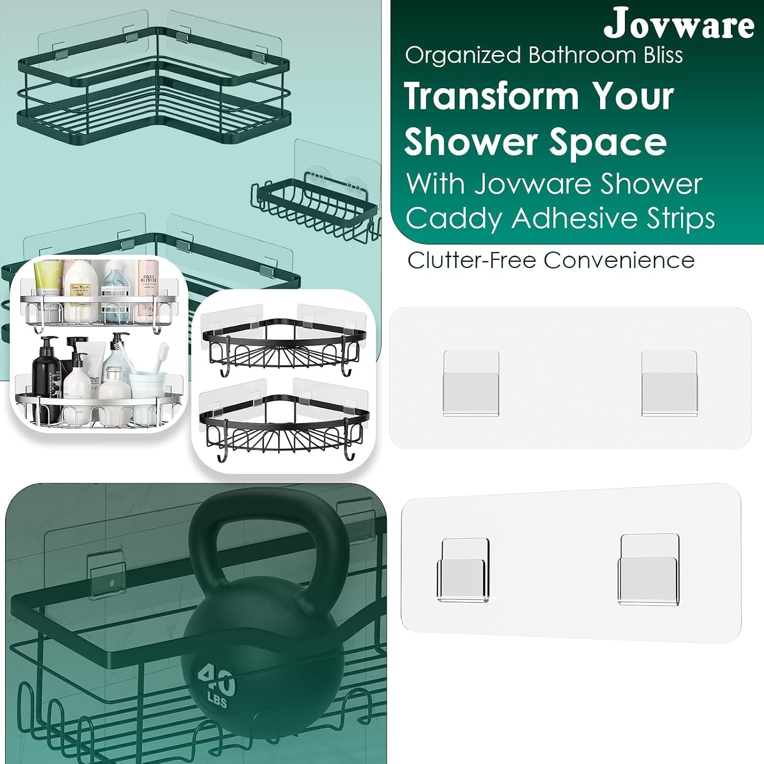 shower-caddy-adhesive-replacement-sticker-shower-adhesive-strip-adhesive-hook-bathroom-storage-shelf-organizer-sticker-transparent-2-packs-2-flat-hook