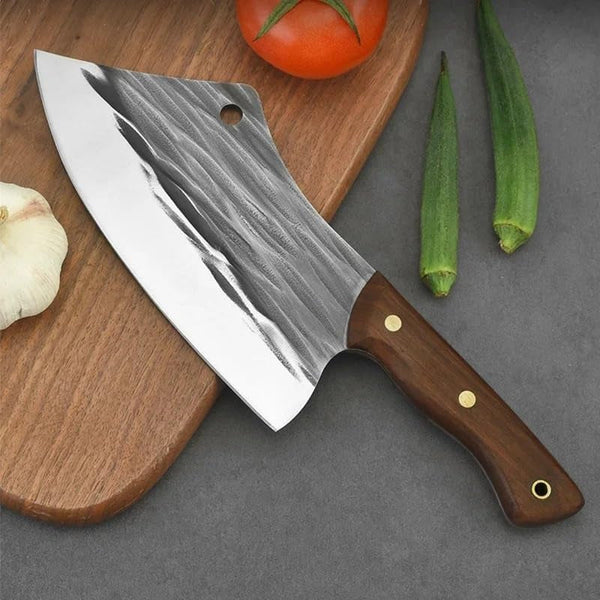 Meat Cleaver Knife, 8 Inch Heavy Knife Chopping Bone Vegetables Kitchen Knives Chef Slicing Meat Butcher Knife Barbecue Camping Utility Slaughter Cleaver, 54754