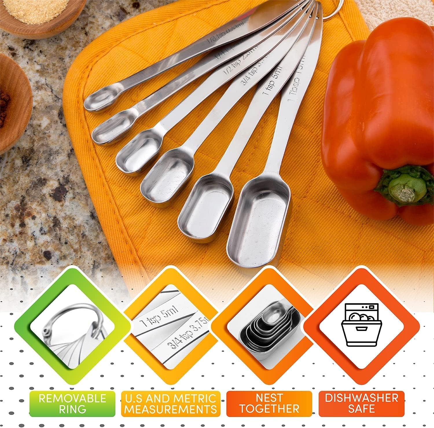 nesting-stainless-steel-measuring-spoons-set-of-7-with-leveler-rectangular-metal-teaspoon-tablespoon-measuring-spoons-for-dry-liquid-ingredients-fits-in-spice-jars-long-handle