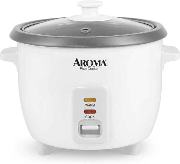 ® Rice Cooker, 3-Cup (Uncooked) / 6-Cup (Cooked), Small Rice Cooker, Oatmeal Cooker, Soup Maker, Auto Keep Warm, 1.5 Qt, White, ARC-363NG1