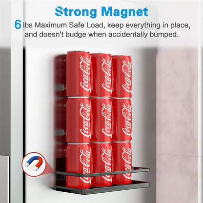 Magnetic Spice Rack, Strong Magnetic Shelf with 2 Removable Hooks, Perfect Space Saver for Small Kitchen/Apartment, Awesome Metal Cabinet for Holding Spices, Jars, Bottle, Beverage(Black)3