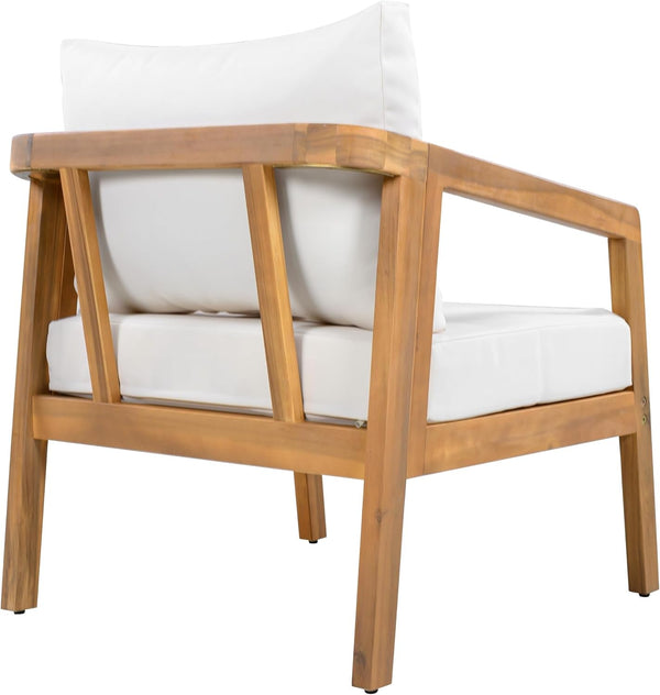 Sures Acacia Wood Club Chair and Coffee Table Set, 3 Piece Patio Bistro Set, Solid Wood Outdoor Patio Furniture Set with Center Table, Natural+Beige8