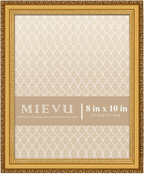 8×10 Picture Frame Gold - Picture Frames for Wall Hanging and Tabletop Display, Ornate Photo Frame for Poster,Vintage Frames,With Acrylic1