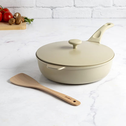 All-In-One Pan, Multilayer Nonstick Cookware Set, High-Performance Construction, Multipurpose Design Replaces Multiple Pots and Pans, Dishwasher Safe, 11-Inch, 4.4-Quart Capacity, Linen10