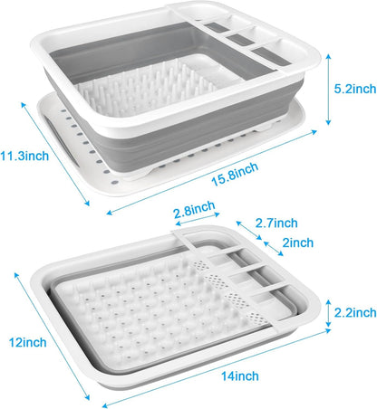 Collapsible Dish Drying Rack Portable Dish Drainers for Kitchen Counter with Drainboard, Kitchen Sink Organizer Basket RV Accessories Camper Storage and Organization Dish Rack over Sink Drying Rack2