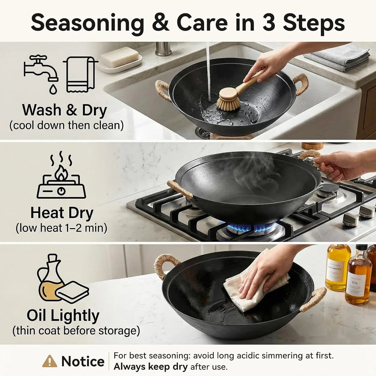 13-4-inch-cast-iron-wok-with-wooden-lid-and-iron-spatula-flat-bottom-double-handle-chinese-stir-fry-pan-uncoated-cast-iron-wok-for-induction-gas-and-electric-stoves