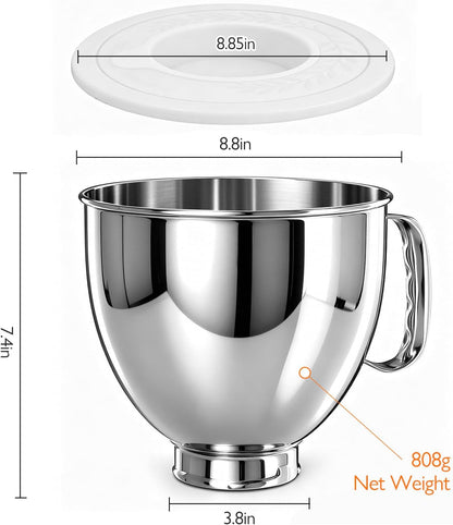 Stainless Steel Mixing Bowl 5 QT for Kitchenaid Tilt-Head Stand Mixer2