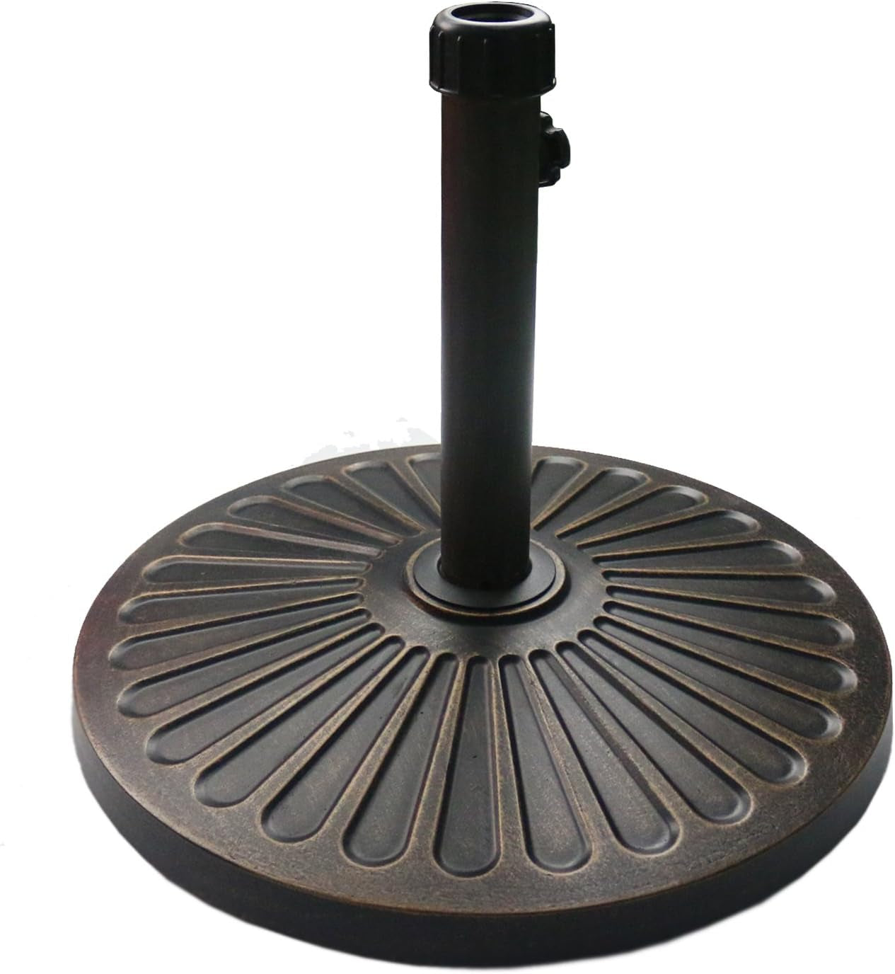 18-30-2-lb-heavy-duty-round-patio-umbrella-base-antiqued-bronze-30-2-lb-resin-umbrella-base-keeps-patio-umbrellas-steady-with-an-elegant-bronze-finish-and-1-38-1-8-pole-fit