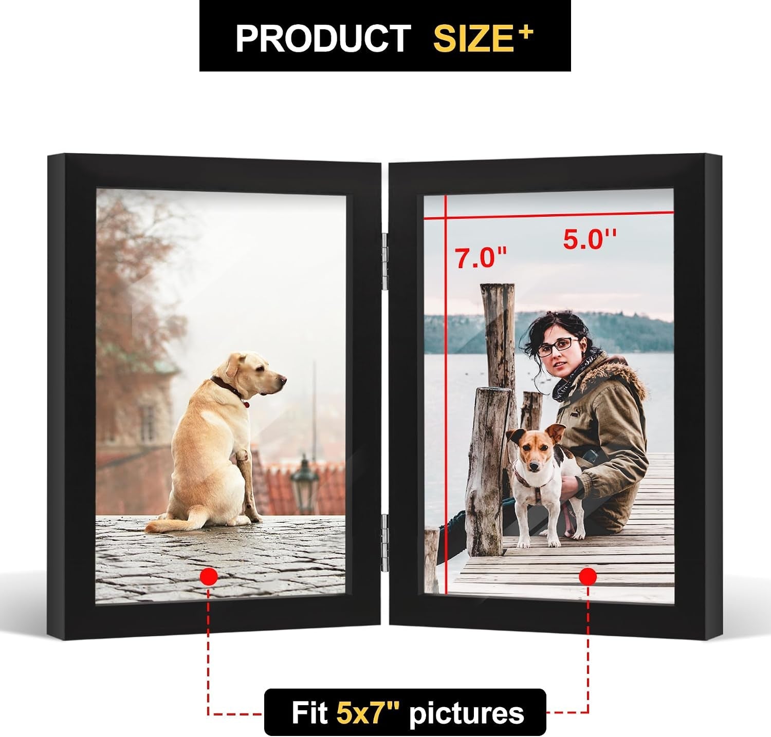 5x7-double-picture-frame-black-wooden-hinged-photo-frame