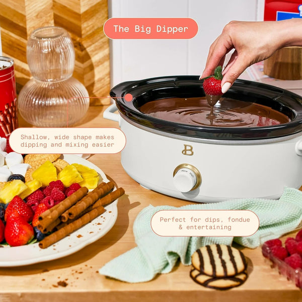 2.5 Quart Dip Warmer Slow Cooker, Mini Crock Pot for Cheese Fondue Sauces and Appetizers, Compact Electric Cooker with Low High Warm Settings (White Icing)3