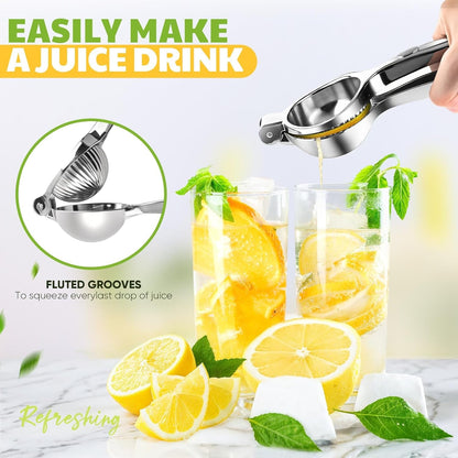 Lemon Squeezer Large, Lemon Squeezer Juicer Stainless Steel, Heavy Duty Manual Citrus Juicer Hand Press, Kitchen Tools Lime Squeezer Bar Tool, Easy to Clean Metal Lemon Hand Press3