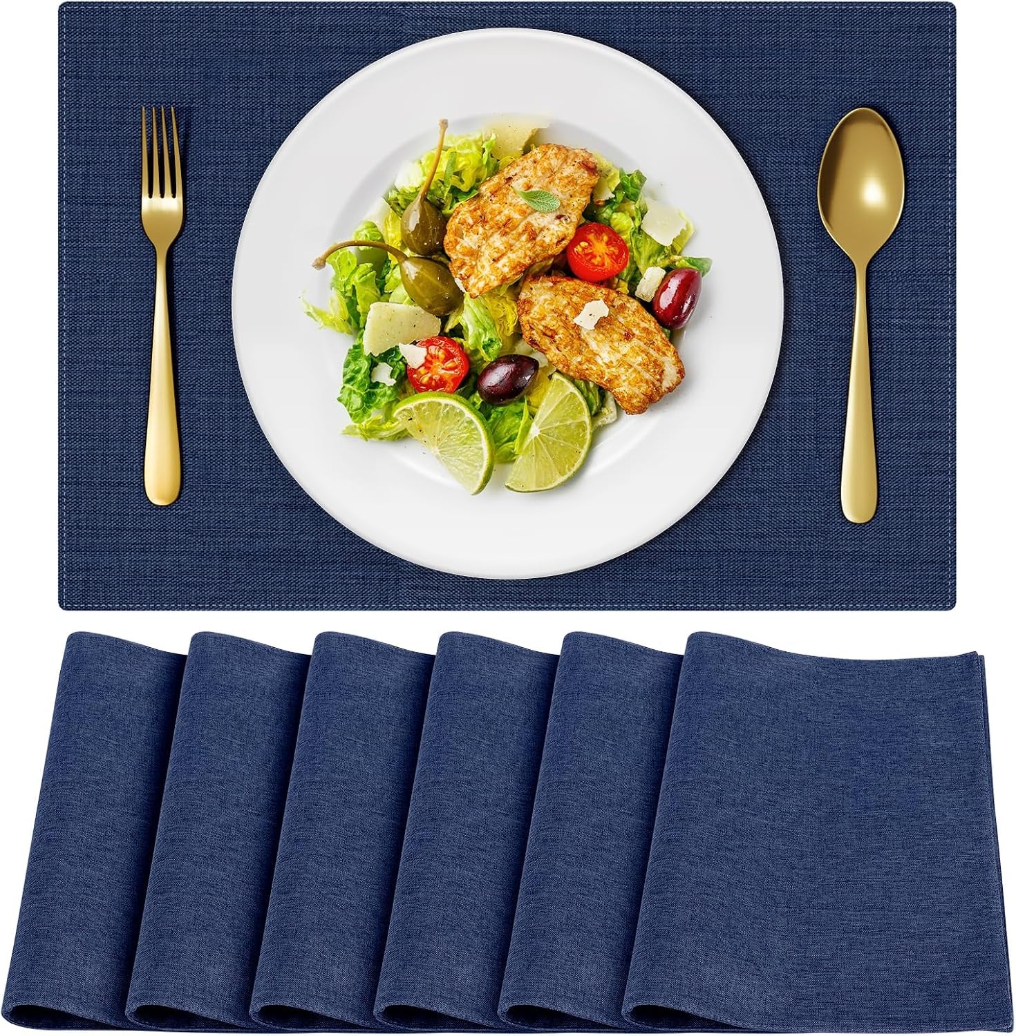 cloth-placemats-set-of-6-heat-resistant-cotton-linen-blend-double-layered-machine-washable-place-mats-wrinkle-free-thick-fabric-dining-table-mats-for-indoors-outdoors-navy-blue-6
