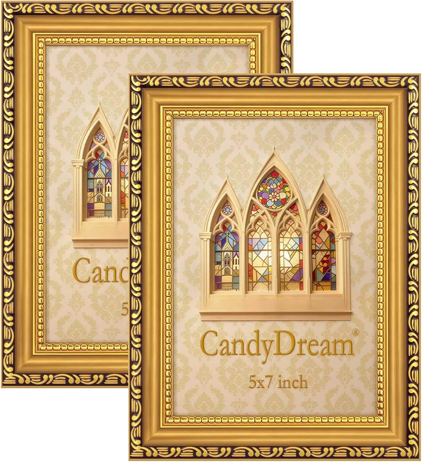 5-7-picture-frame-set-of-2-gold-picture-frames-for-wall-and-tabletop-display-poster-photo-frames-gallery-wall-frames-ornate-vintage-5-7-plastic-frame-with-hd-plexiglass