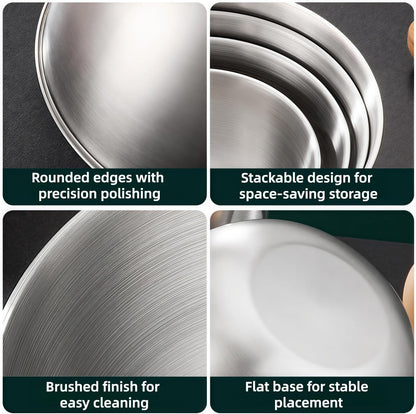 3 Pack 304 Stainless Steel Mixing Bowls 700/1200/2000Ml5
