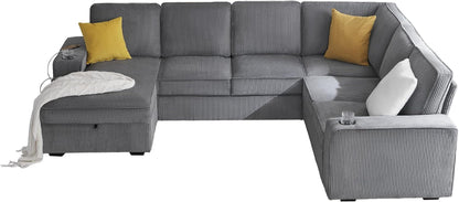 112" Sectional Couch, U Shaped Couch with Storage, Couches for Living Room7