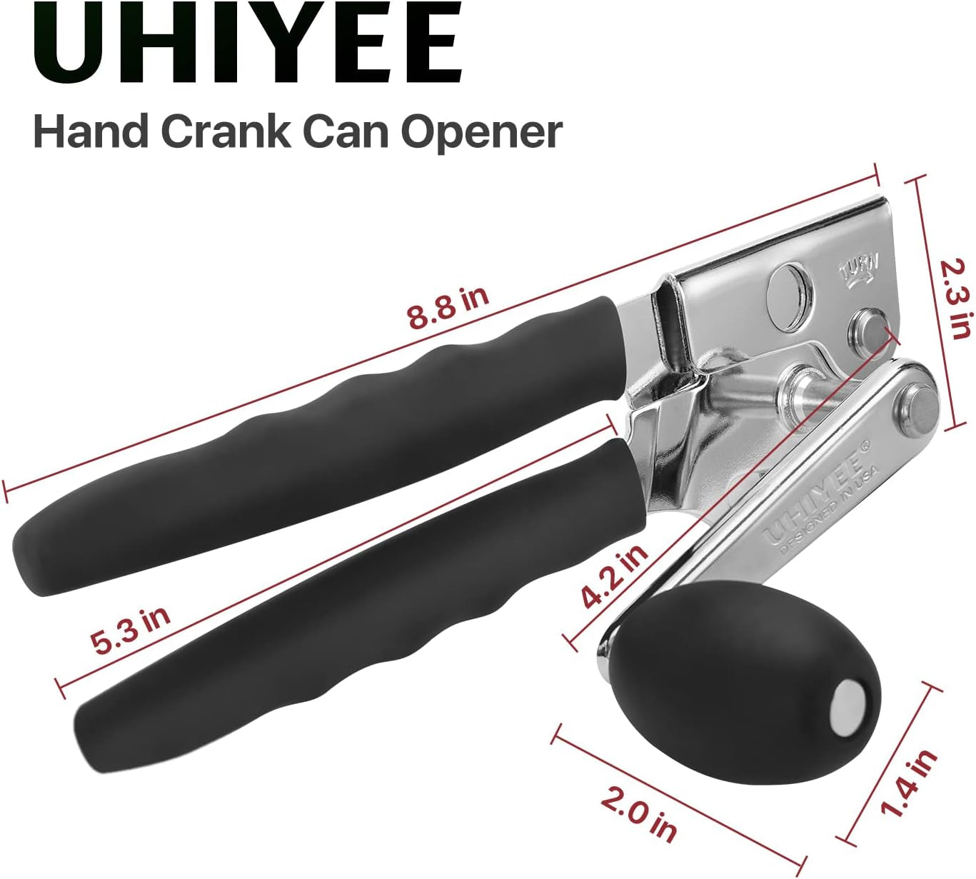 commercial-can-opener-heavy-duty-hand-crank-for-large-cans-black-manual-can-opener-high-carbon-blade-extra-long-handle-oversize-knob-built-in-magnet-bottle-opener-for-10-cans