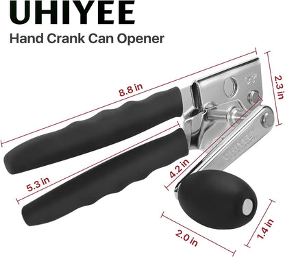 Commercial Can Opener Heavy Duty, Hand Crank for Large Cans, Black | Manual Can Opener, High-Carbon Blade, Extra-Long Handle, Oversize Knob, Built-In Magnet & Bottle Opener, for #10 Cans7