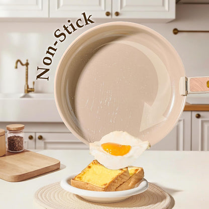 Ceramic Pots and Pans Set, Cookware Set Detachable Handle, 19 Pcs Induction Kitchen Cookware Sets Non Stick with Removable Handle, RV Cookware Set, Oven Safe, Elegant White, Mothers Day Gifts3