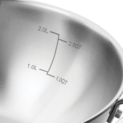Utsava 2.75-Quart Tri-Ply Clad Stainless Steel Kadai with Lid | Kadhai Pot for Indian Cooking7