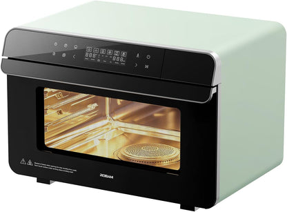 23QT Countertop Convection Steam Oven, Air Fryer Toaster Oven Combo | Combines Steam Cooking, Air Frying, and Baking with 30 Presets and Steam Self-Clean Function, Touchscreen Control - Green1